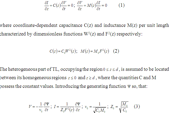 PROPAGATION CHARACTERISTICS OF ELECTROMAGNETIC WAVES IN GRADIENT TRANSMISSION LINE